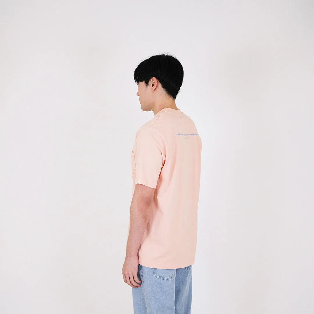 Men Graphic Tee - Soft Pink - SM2309108B