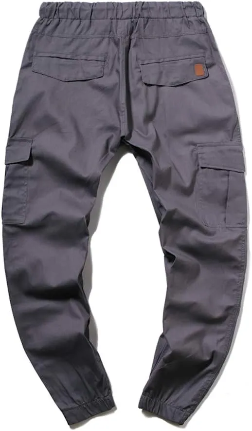 Mens Cargo Joggers Sweatpants Slim Fit Casual Workout Jogging Pants Lightweight Hiking Gym Trousers with Pockets