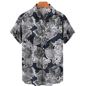 Men’s Floral 3D Printed Hawaiian Shirt – Stylish Flamingo Beach Blouse, Vacation Lapel Cuba Camisas Clothing