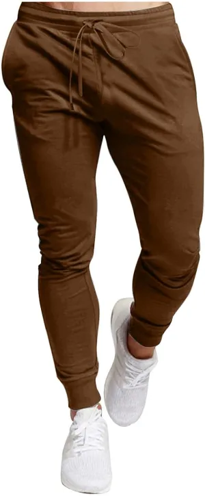 Mens Joggers Sweatpants Slim Fit Workout Training Gym Jogger Pants with Pockets Casual Drawstring Running Sweatpants