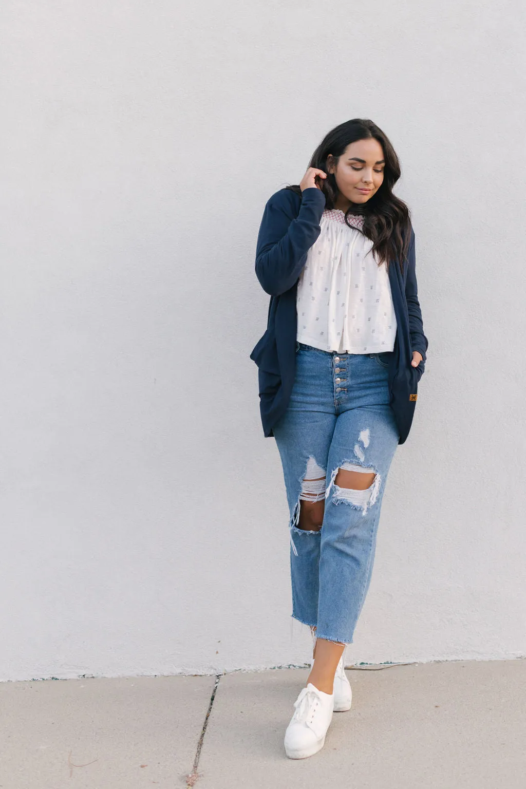Midnight Bamboo Slouchy Cardigan