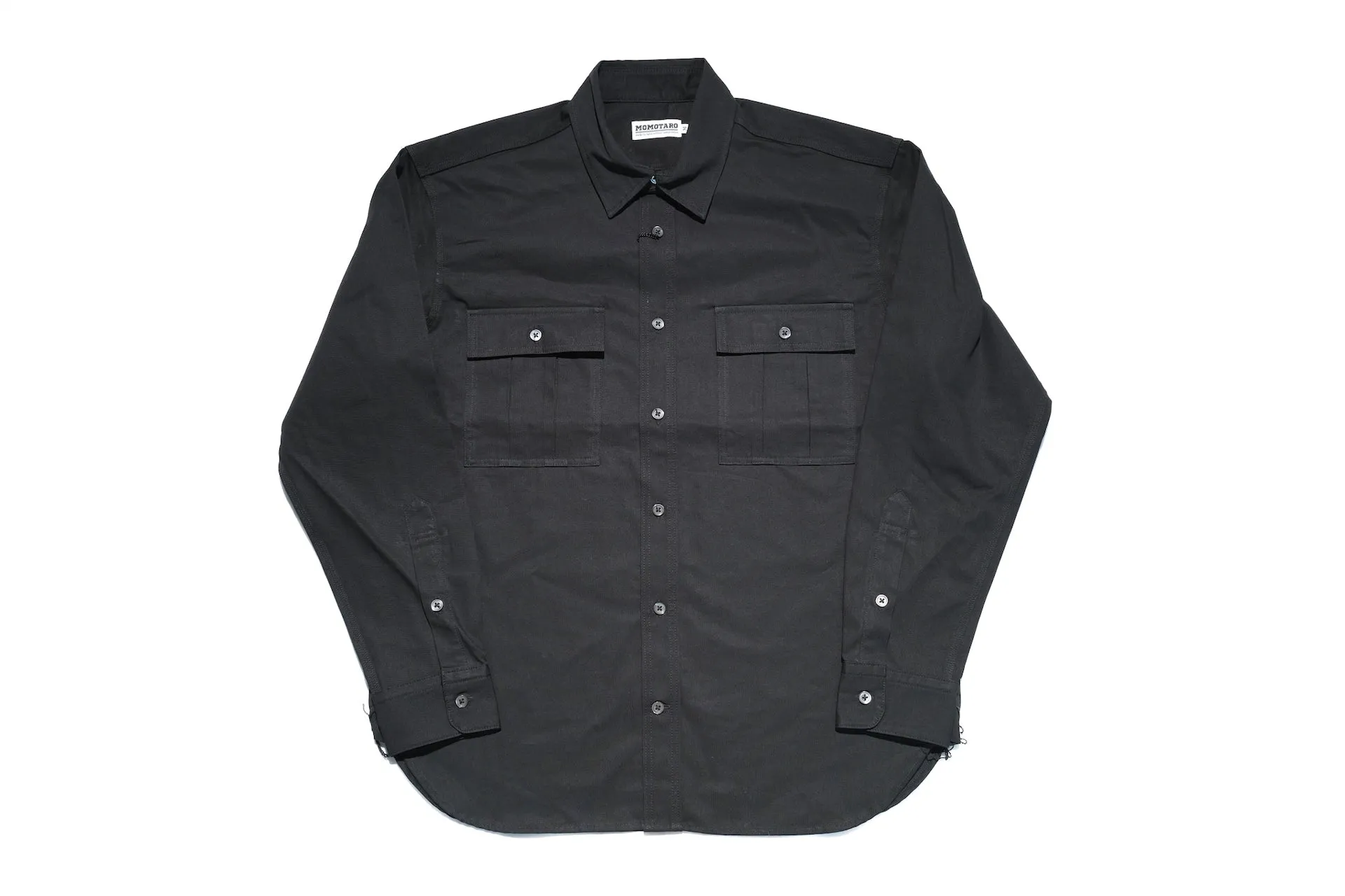 Momotaro 8oz Duck Canvas Military Style Workshirt (Black)