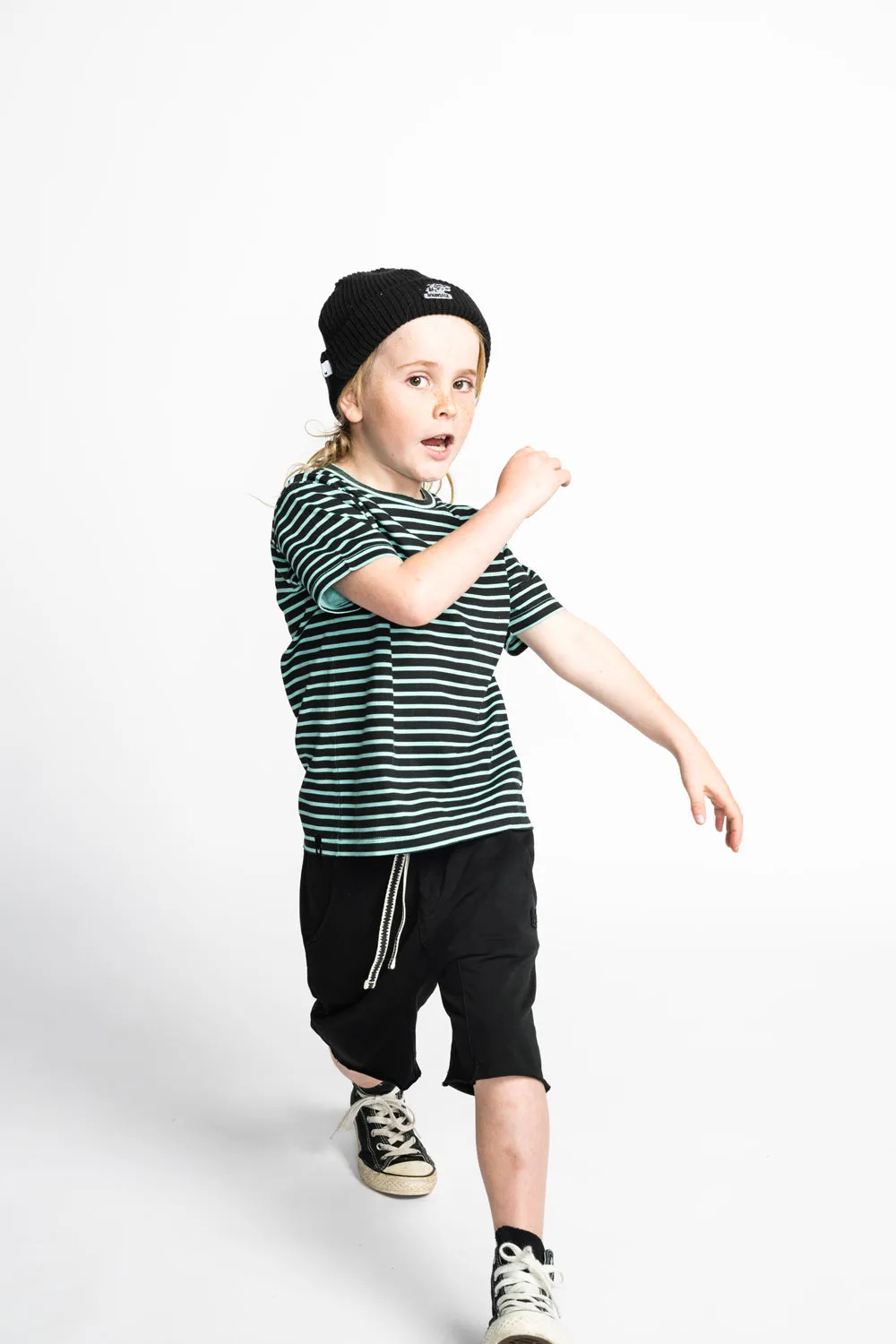 Munster Kids - Starsand Striped Tee in Washed Mint