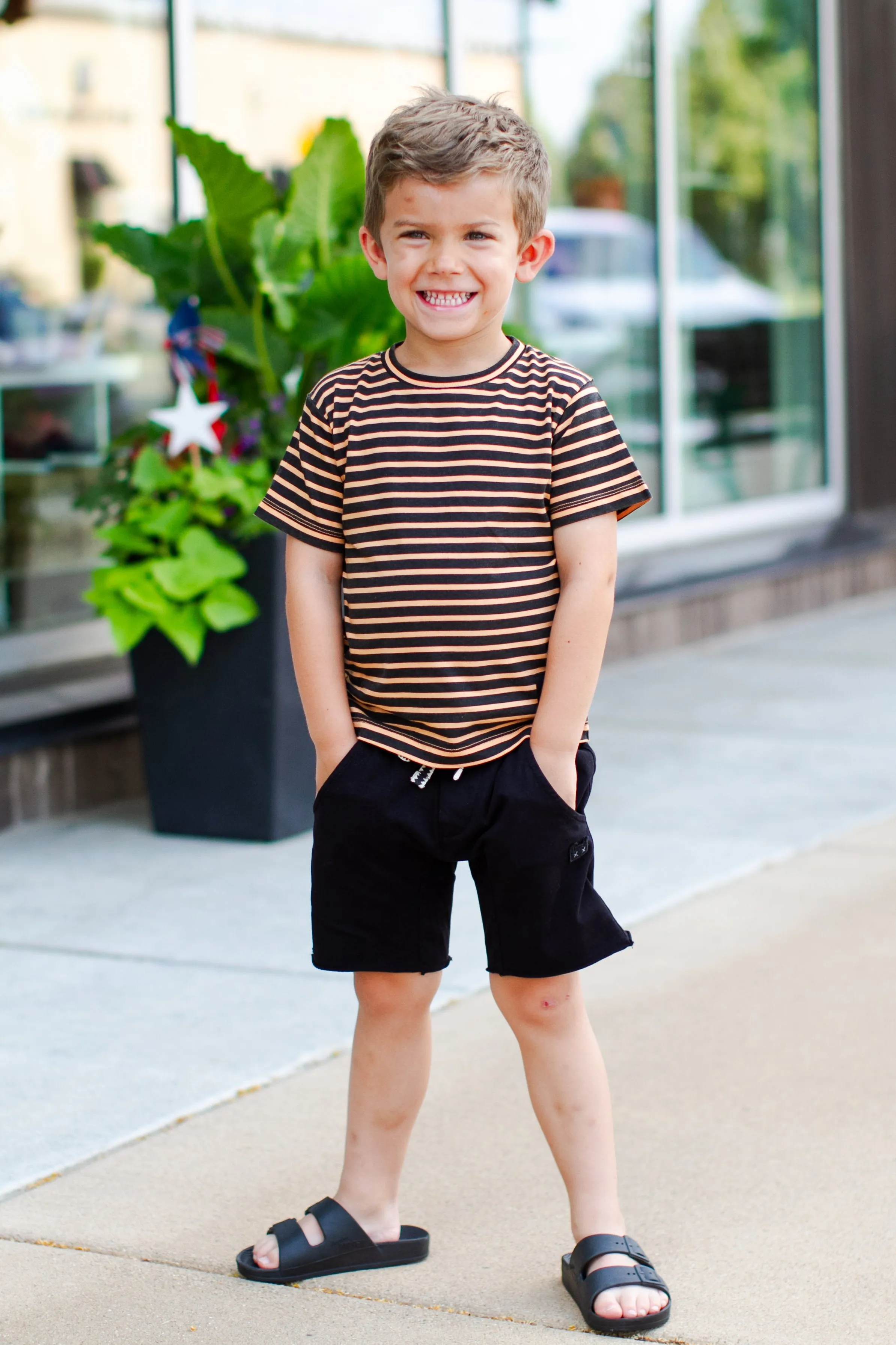 Munster Kids - Starsand Striped Tee in Washed Peach