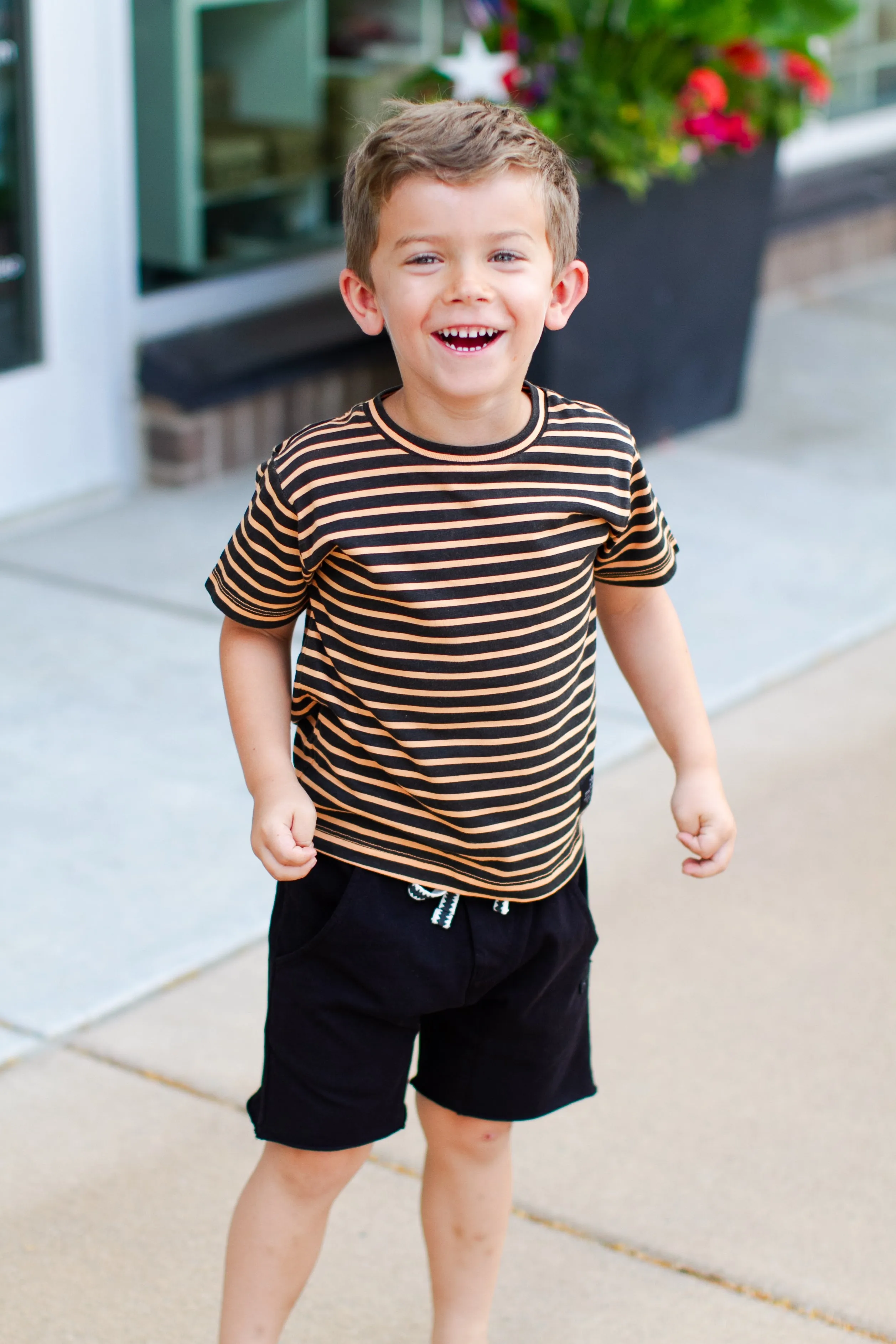 Munster Kids - Starsand Striped Tee in Washed Peach