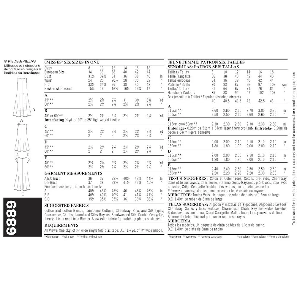 Newlook Pattern 6889 Misses Easy 2-Hour* Pullover Dress