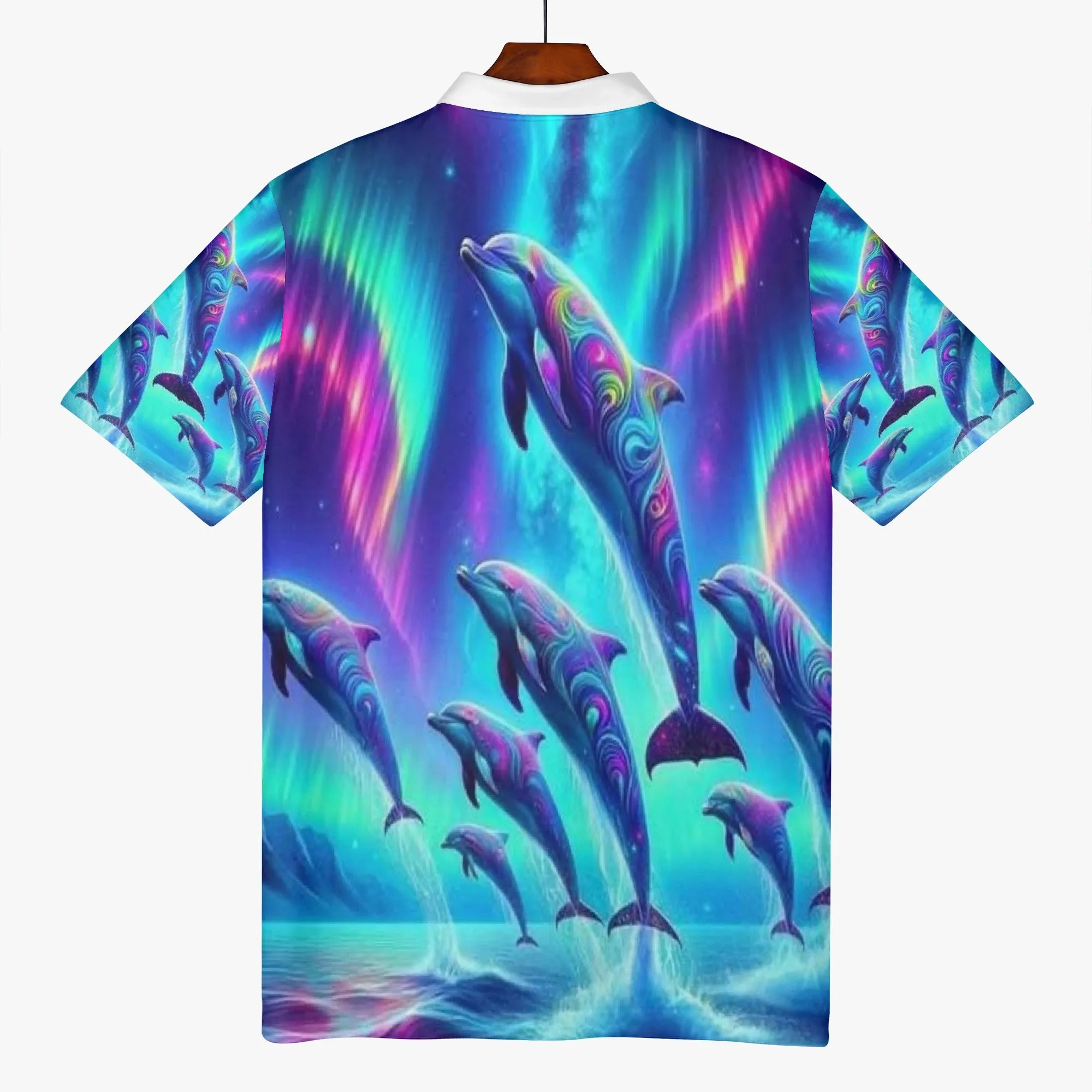 Northern lights Dolphins Polo Shirt