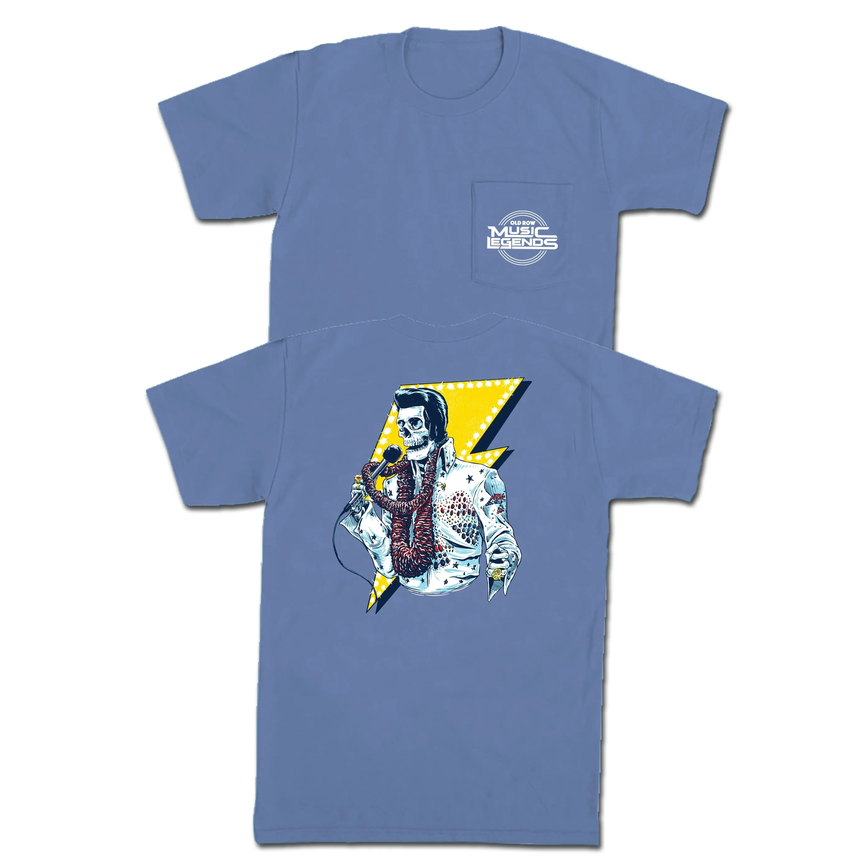 Old Row The Skelvis Pocket Tee in Denim