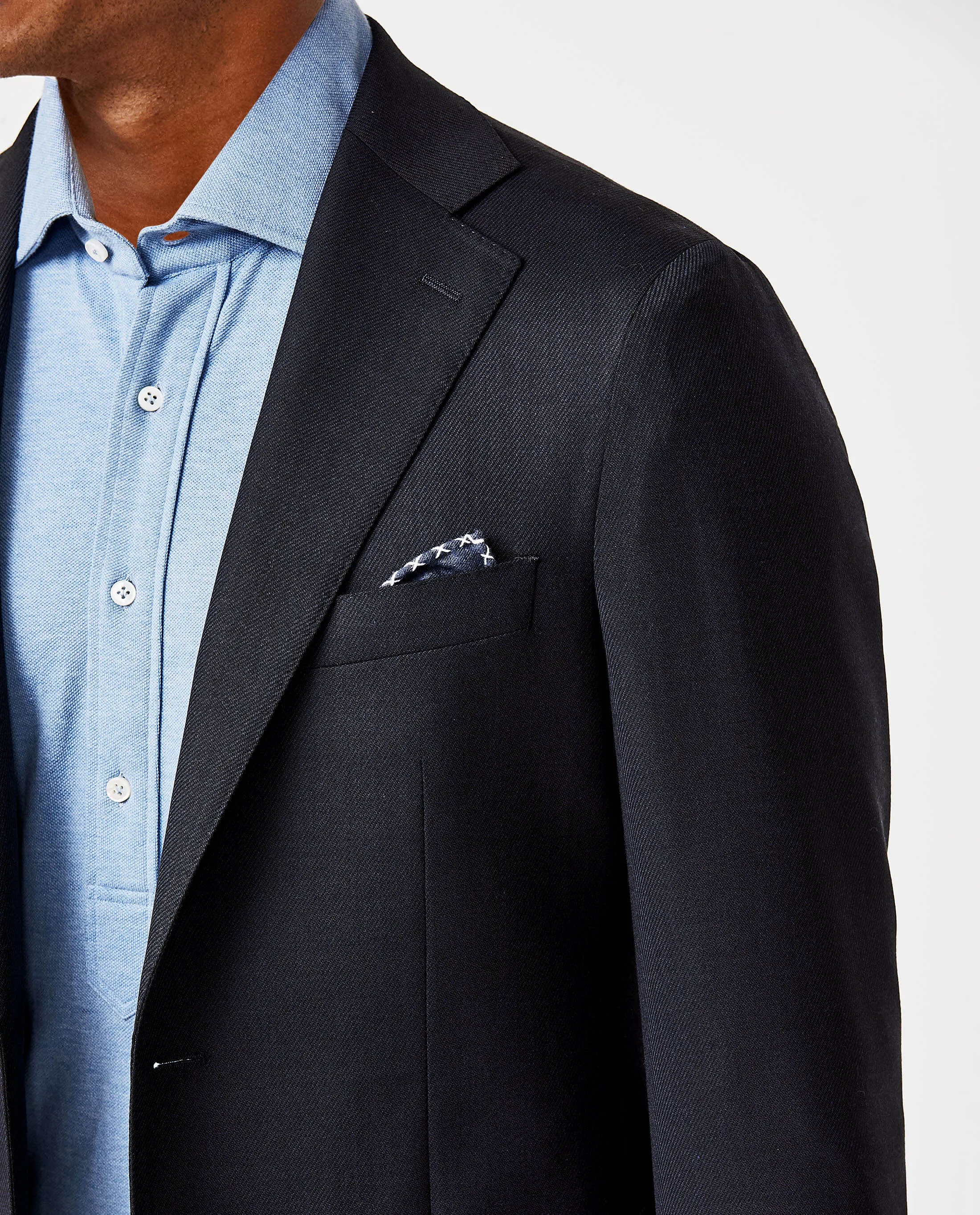 Paulo Oliveira Travel Jacket Midnight Blue Stretch Merino Wool