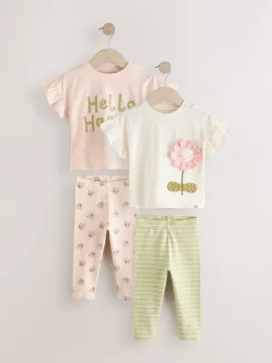Pink 2 Pack T-Shirt & Leggings Set (3mths-7yrs)