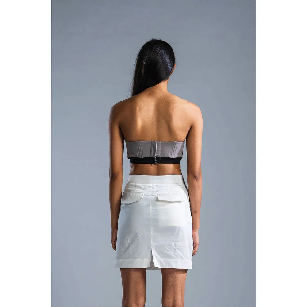PRIMAL GRAY White Organic Cotton Deconstructed Short Skirt