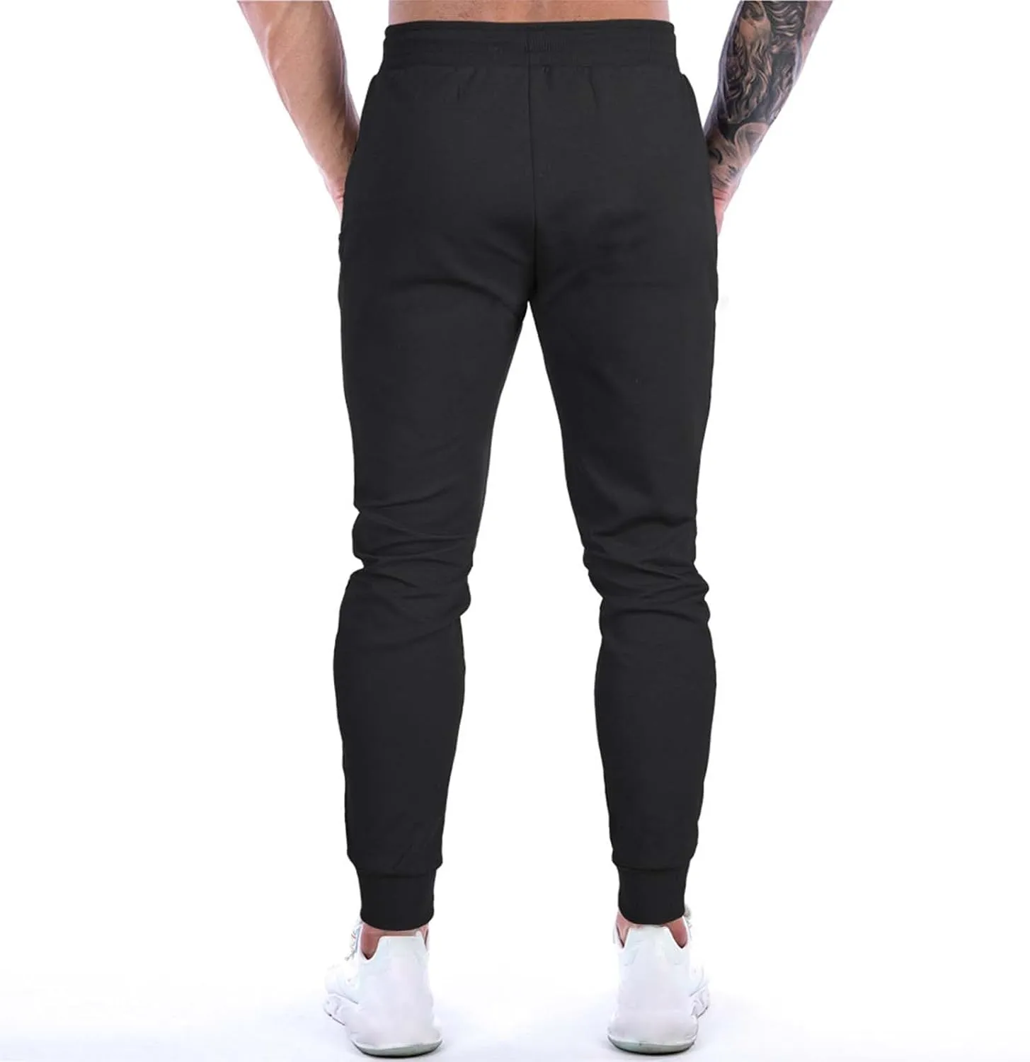 QWENTMTNTY Mens Fashion Joggers Pants Slim Fit Casual Elastic Waist Skinny Athletic Sweatpants Patchwork Workout Pants