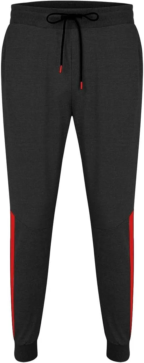QWENTMTNTY Mens Fashion Joggers Pants Slim Fit Casual Elastic Waist Skinny Athletic Sweatpants Patchwork Workout Pants