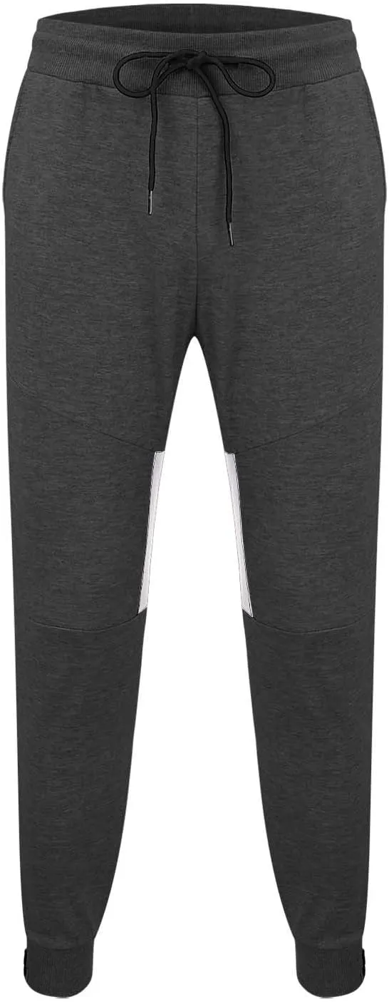 QWENTMTNTY Men's Slim Fit Joggers Sweatpants Casual Stretch Elastic Waist Pants Comfy Cotton Lightweight Gym Workout Pants