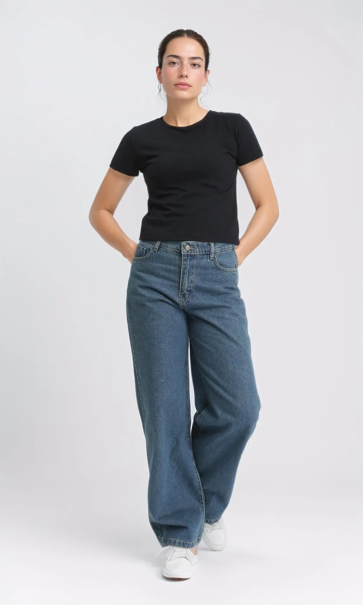 R205860 - Short Sleeves Solid Basic Tee - Black