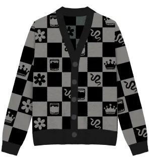 Reputation Checkered Knit Cardigan