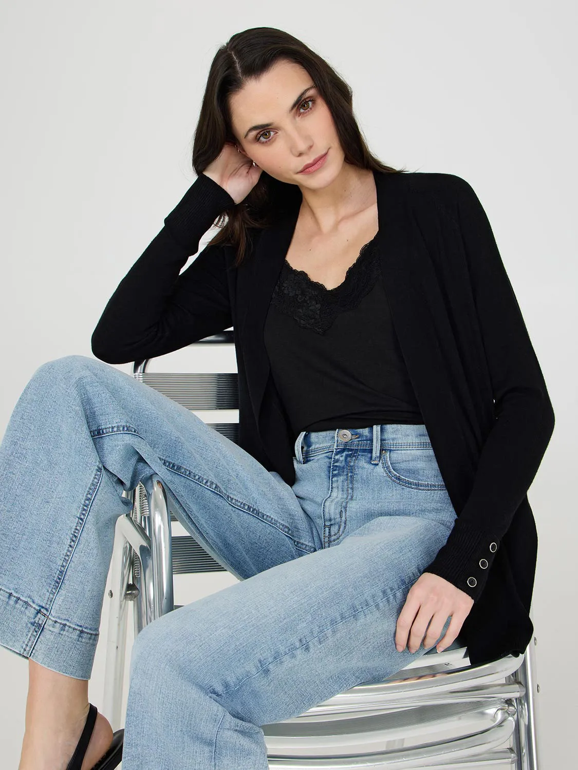 Ribbed Cardigan Duster