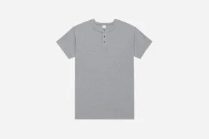 Short Sleeve Henley ~ Heather Grey