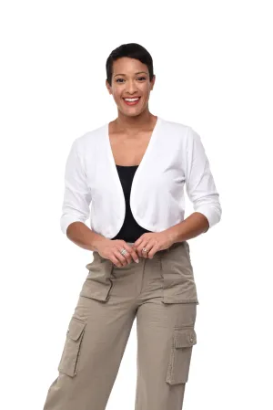 Shrug Womens Jacket Knit in Ivory