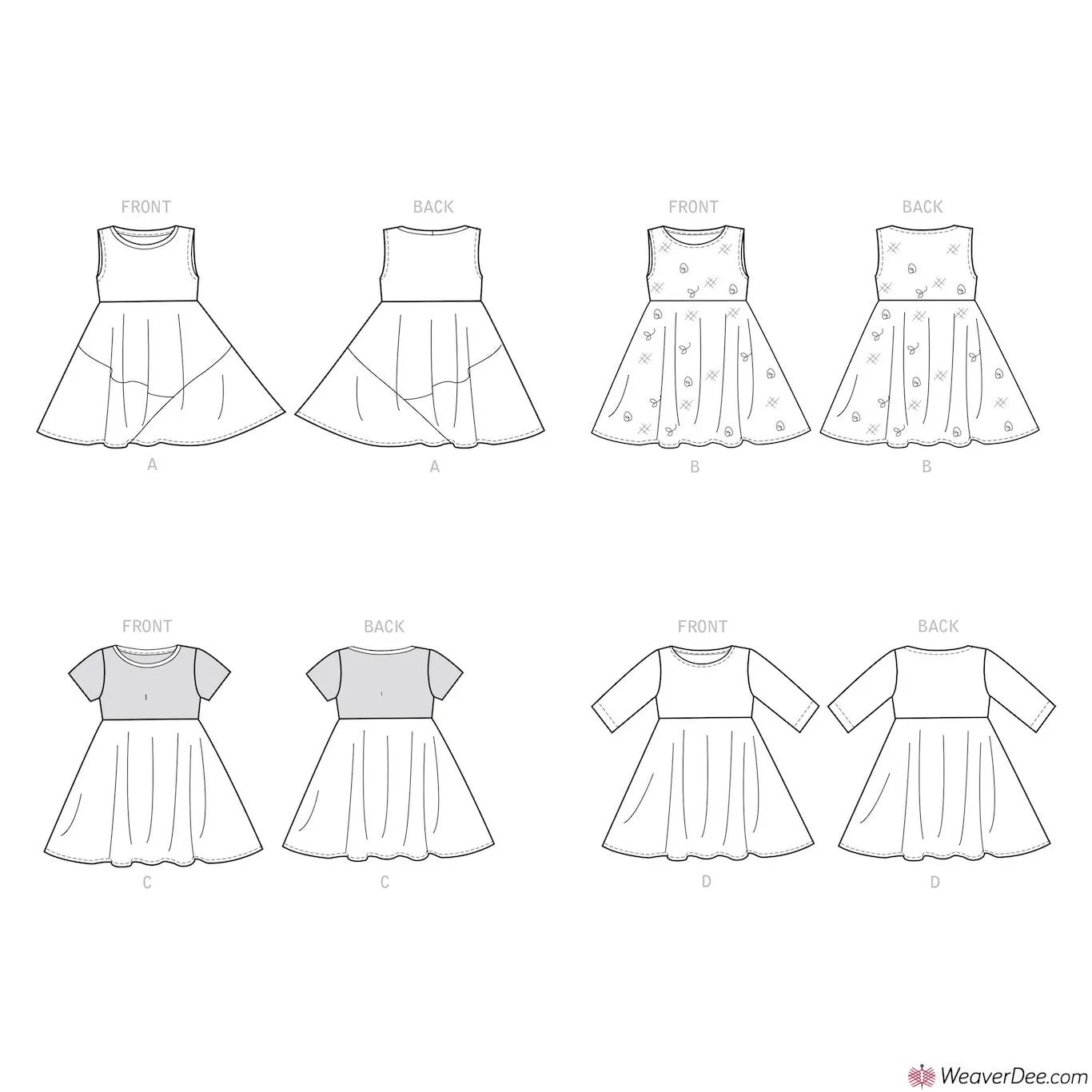 Simplicity Pattern S9322 Children's & Girls' Pullover Dresses