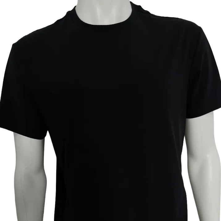 Solid Black Men's Tees Crewneck 100% Cotton