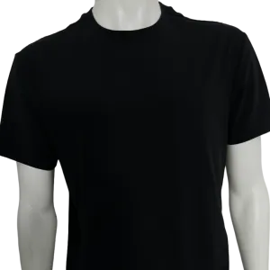 Solid Black Men's Tees Crewneck 100% Cotton