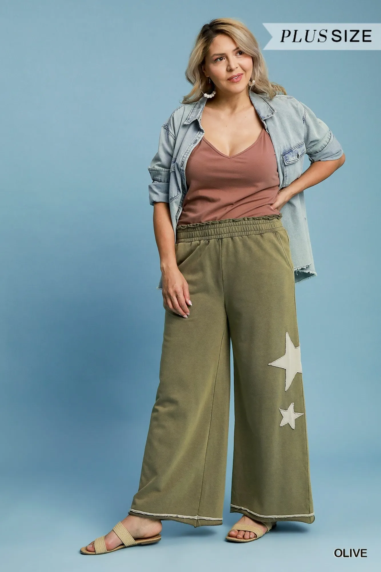 Star Patch Wide Leg Pant
