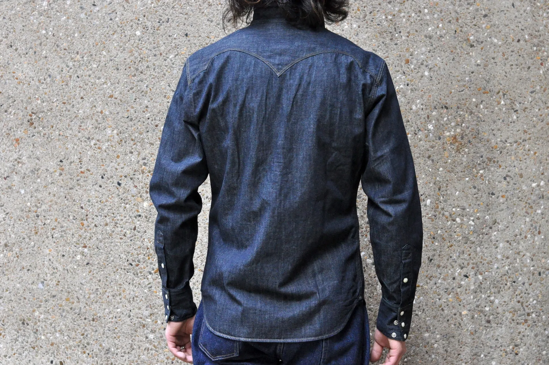 Stevenson Overall Co. 'Cody' 6.5oz Denim Western Shirt (Indigo)