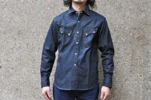 Stevenson Overall Co. 'Cody' 6.5oz Denim Western Shirt (Indigo)