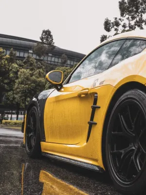 TAKD Side Skirts for Porsche 718 Cayman / Boxster / GTS / GT4 / Spyder Pre-preg Carbon Fiber