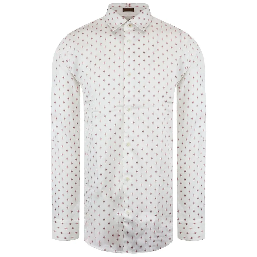 Ted Baker Area Mens White Geometric Print Shirt