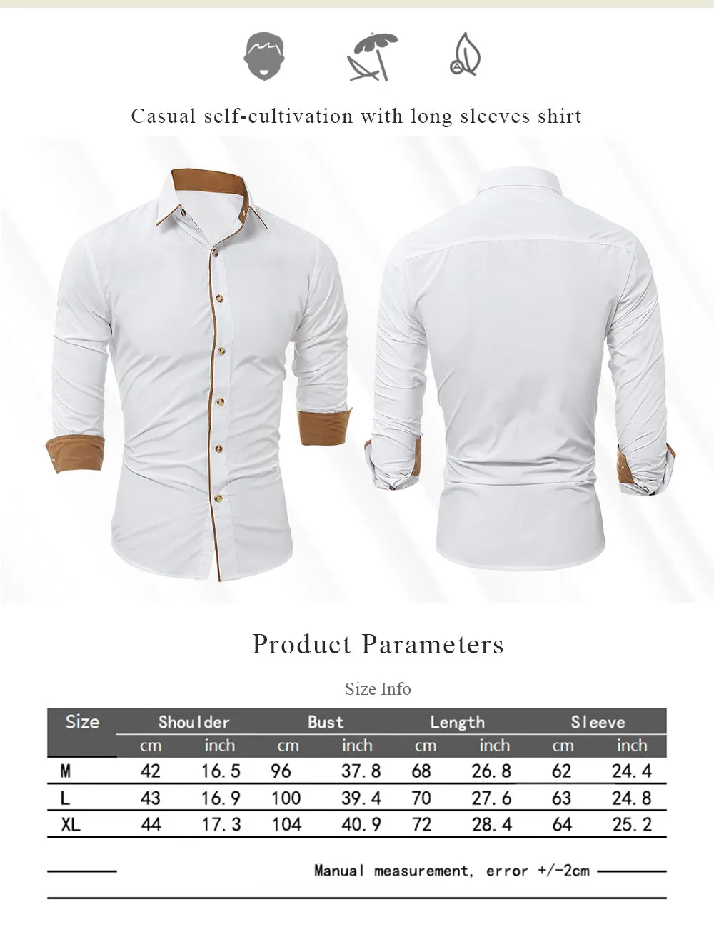 Turndown Collar Color Block Edging Shirt 7954