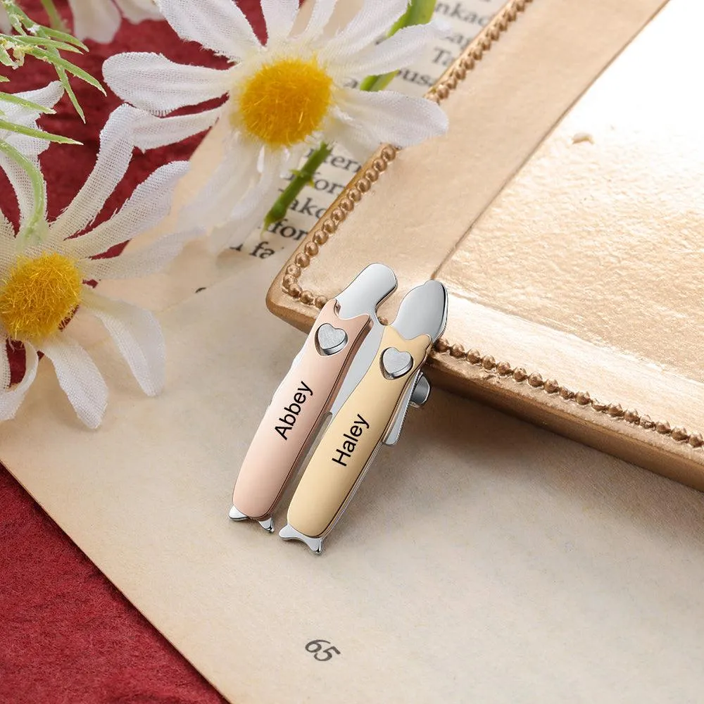 Twin Custom Engraved Pin- Casual Accessory for Women