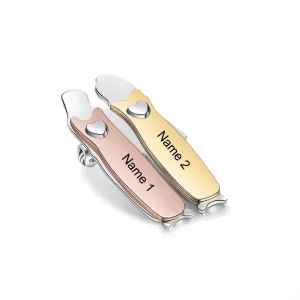 Twin Custom Engraved Pin- Casual Accessory for Women