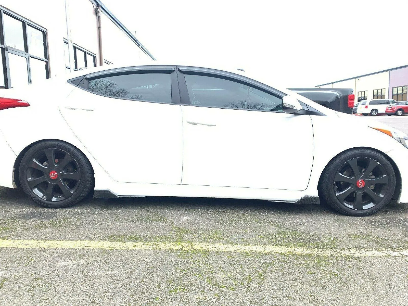 Universal Bottom Line Side Skirts Body Kit 45cm/ 17.7" (Carbon Fiber Print, 2 pcs)