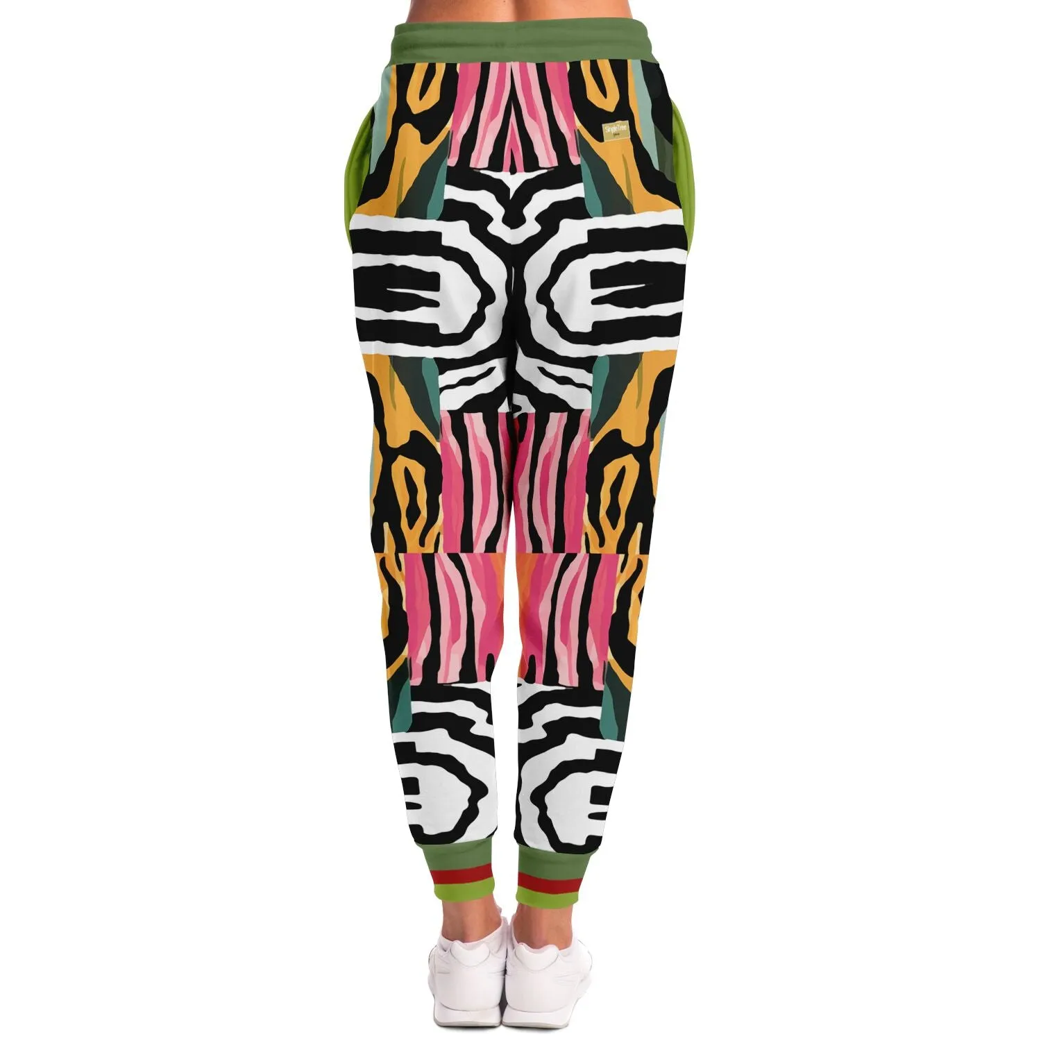 Walk on the Wild Side Abstract Zebra Print Eco-Poly Unisex Joggers