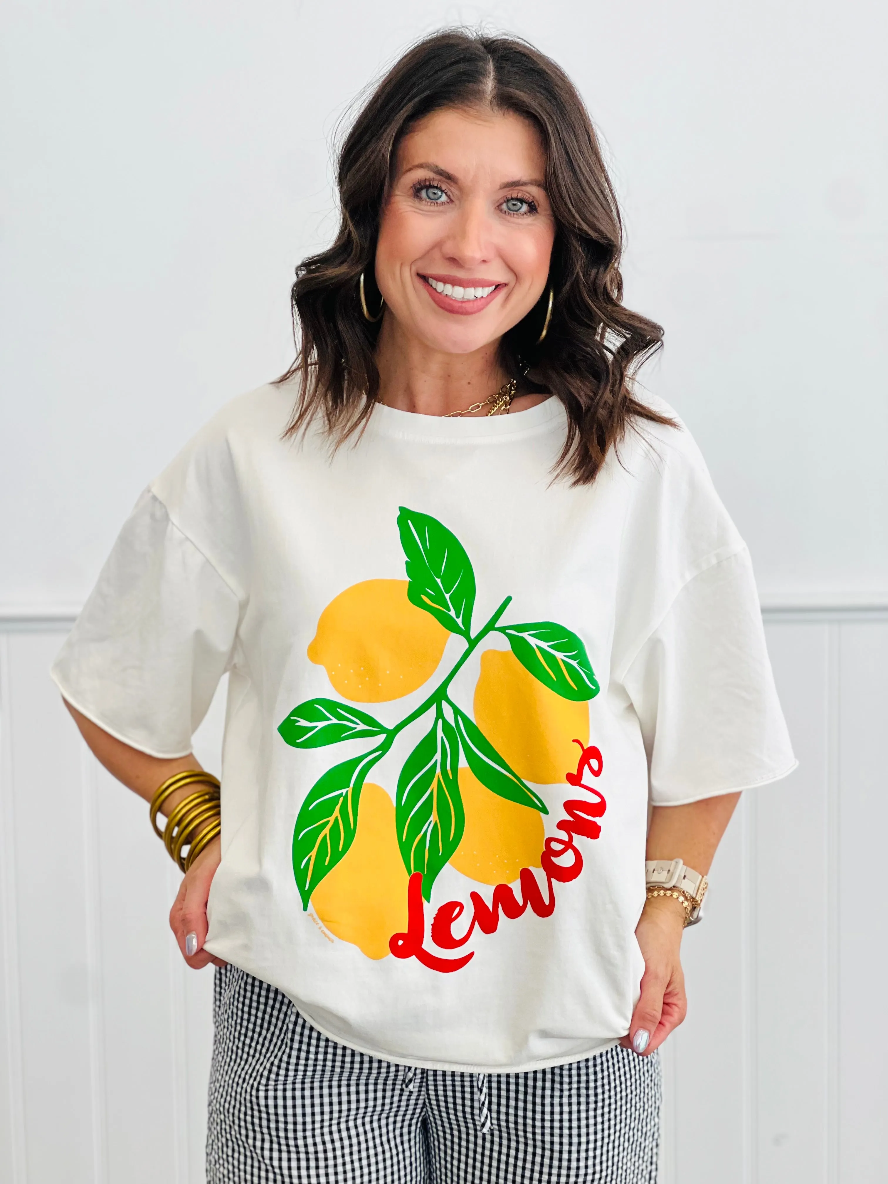 White Lemons Graphic Tee  (Reg. & Plus)