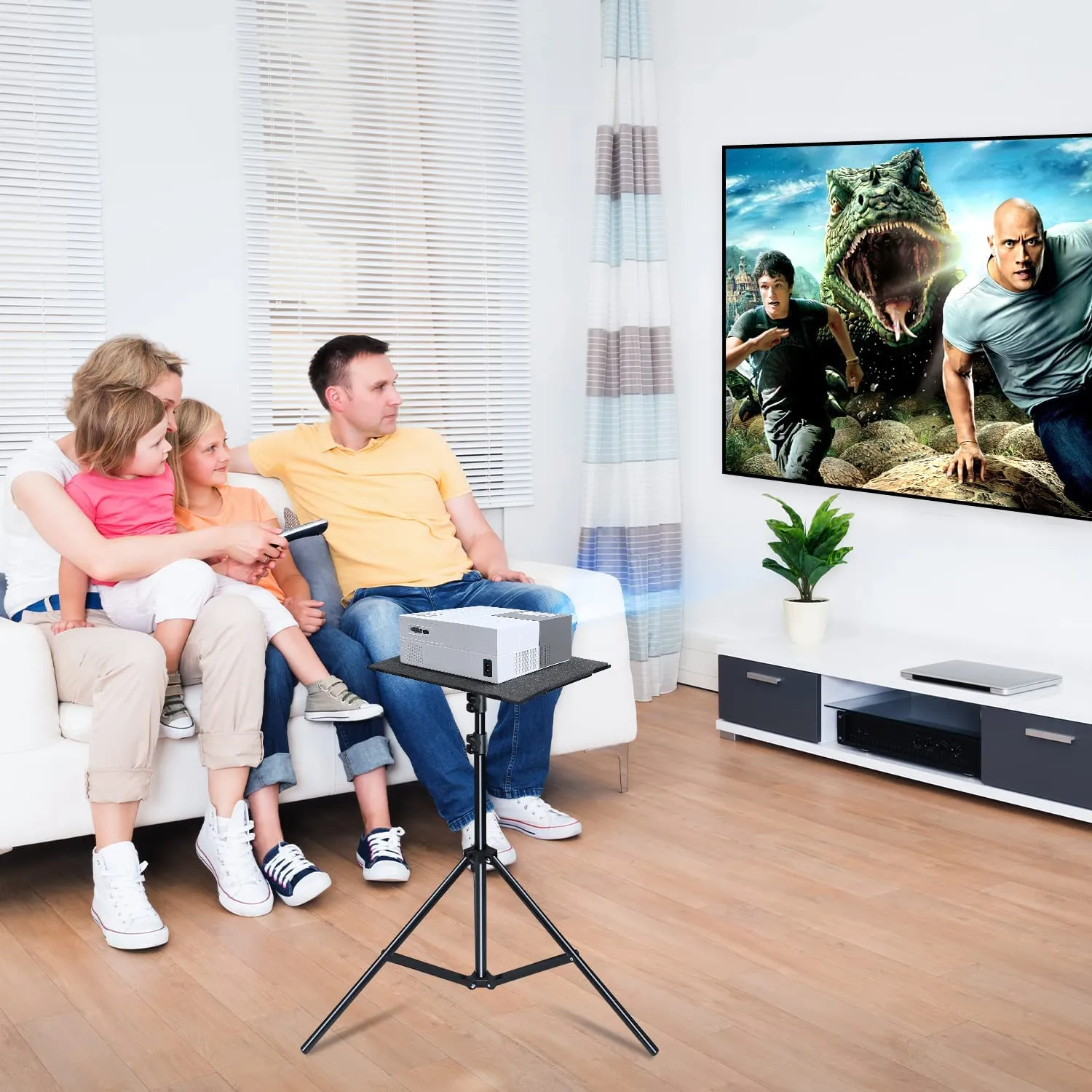 YOWHICK Projector Tripod Stand for 23" to 61", Foldable Laptop Tripod, Multifunctional DJ Racks/Projector Stand