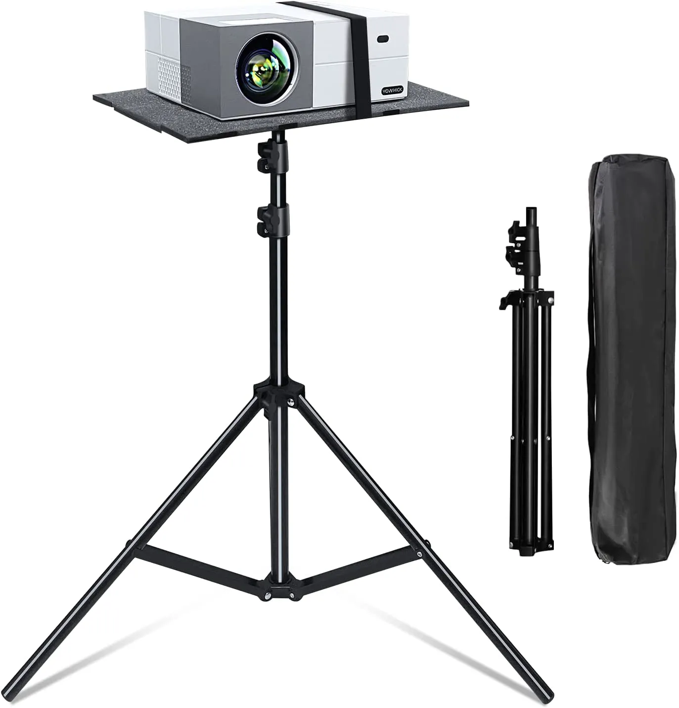 YOWHICK Projector Tripod Stand for 23" to 61", Foldable Laptop Tripod, Multifunctional DJ Racks/Projector Stand