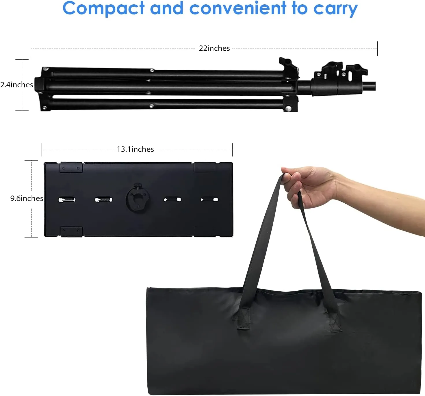 YOWHICK Projector Tripod Stand for 23" to 61", Foldable Laptop Tripod, Multifunctional DJ Racks/Projector Stand